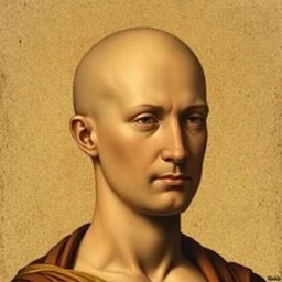 bald monalisa by leonardo da vinci, bald, bald, no hair, so bald, super bald, completely shaved, military haircut, fully detailed, award winning