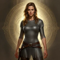 muscled Liv Tyler   as a ruggedly handsome heroine , dressed in chainmail  , backlit, intricate, elegant, highly detailed, centered, digital painting, artstation, concept art, smooth, sharp focus, illustration, art by artgerm and donato giancola and Joseph Christian Leyendecker, Ross Tran, Alex Ross,  WLOP