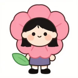 cute cartoonish flower woman