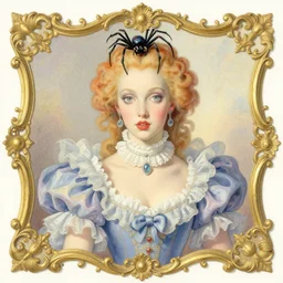 baroque rococo pastel spider prince Greg Hildebrandt Lisa frank portrait