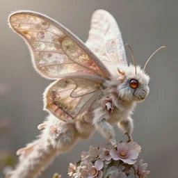 close up profile of a fuzzy, flowery, elegant, kaiju moth dragon, alphonse mucha, rhads, ross tran, cinematic light, artstation, artgem, octane render, 1 6 k