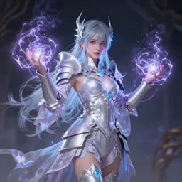 an attractive young girl clothed in ethereal armor emitting psychic power, psychic, psychic powers, detailed, highly detailed, hyper detailed, trending on tumblr, by artgerm, by loish, fantasy scene, fantasy aesthetic, trending on Artstation