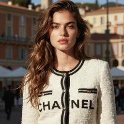 beautiful fit model woman in Nice, natural light, chanel ad by Alessio albi