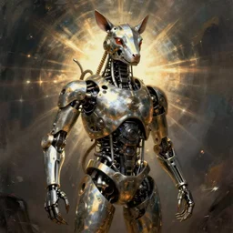 crazy professor's mechanical human - animal chimera art by greg rutkowski