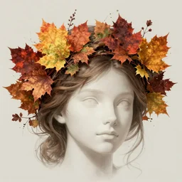 autumnal crown, fantasy, highly detailed, digital painting, trending on artstation, concept art, sharp focus, illustration