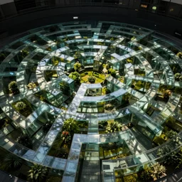 a glass maze