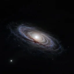 a photo of a single distant galaxy, alone in the darkness, james webb telescope, spielberg, 3 5 mm film, cinematic 4 k