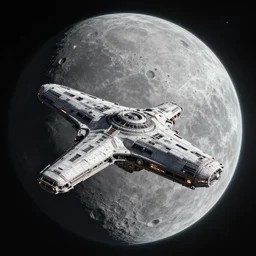 alien sci - fi spaceship moon
