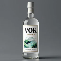 bottle of vok vodka, award winning label design, label design, bottle design, spirits category, behance trending, pinterest, illustration, liqueur, octane render, 8 k,