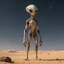 a giant alien standing in a desert, first there must be death, by antoine wiertz and noah bradley, ascension, separated from purpose or meaning, until the time is right for it to take its place among the pale stars, visually stunning, cinematic, highly detailed, blender 3 d, trending on cgsociety, 3 d render, rendered in octane