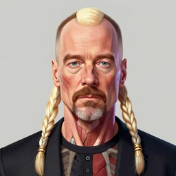 Walter white, accurate anatomy, highly detailed, digital art, centered, portrait, colored vibrantly, in the style of hotline Miami