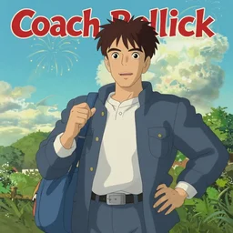 still image from the new studio ghibli animated film'coach belichick'