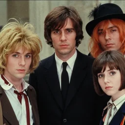 A film still from A Clockwork Orange 1971 Stanley Kubrick movie with anime cosplayers as characters. Realism. 4k. 8mm. Grainy. Panavision, close ups