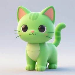 green kitten 3d model