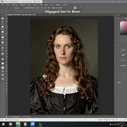 A photograph of Hildegard Von Bingen by Richard Avedon, XF IQ4, 150MP, 50mm, f/1.4, ISO 200, 1/160s, natural light, Adobe Photoshop, Adobe Lightroom, DxO Photolab, Corel PaintShop Pro, rule of thirds