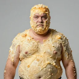 8 0 0 pound man covered in rotten cheese