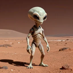 realistic photo of an alien on mars, high quality, nasa space photo, very beautiful