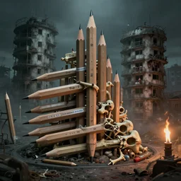 pencils medical tiered terror, doppler, bones, 2 0 stories, brutalist medical, by wayne d barlowe, stefano tamburini, torch light, muted colors, epic, hyper detailed, awe inspiring, award winning horror, hyper realism, cinematic