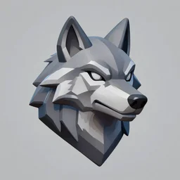 wolf head, stylized stl, 3 d render, activision blizzard style, hearthstone style, dauntless style