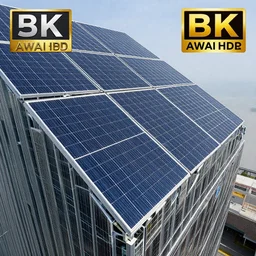 skyscraper covered in solar panels highly detailed 8 k hdr smooth sharp focus high resolution award - winning photo