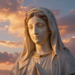sunset clouds in shape of a giant virgin mary face