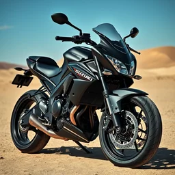 big bike suzuki gsx - 7 5 0 matte black, in the dessert