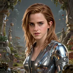 highly detailed vfx of emma watson, unreal engine, chrome reflect, pen draw, global illumination, detailed and intricate environment