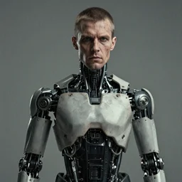 grainy photo of an ugly man, wearing bionic implants, cyborg, cyborg, cyborg, criminal, augmented, muted