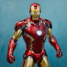 Hyper-realistic painting of Iron man in water painted by Mike Dargas