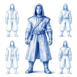 blueprints of a fall guys character by Leonardo Da Vinci