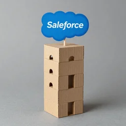 salesforce tower made of cardboard