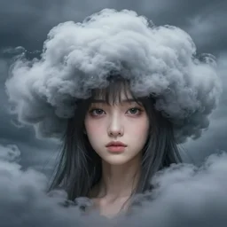 character concept art of an anime stormy cloud goddess | | cute - fine - face, pretty face, realistic shaded perfect face, fine details by stanley artgerm lau, wlop, rossdraws, james jean, andrei riabovitchev, marc simonetti, and sakimichan, twending on artstation