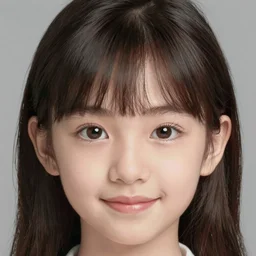 close - up portrait of young cute girl, gray background, art by mario testino