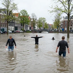 Dutch people trying to fight back the flood in Amsterdam, photograph, natural light, sharp, detailed face, magazine, press, photo, Steve McCurry, David Lazar, Canon, Nikon, focus