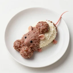 a rat made of meatballs
