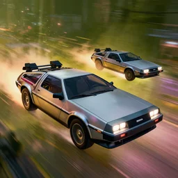 flying dmc 1 2 delorean in cyberpunk 2 0 7 7