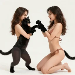 a woman in bikini, catfight