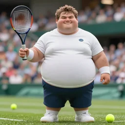 incredibly realistic, too detailed fullbody of obese wimbledon player, octane render, bump mapping, global illumination, 8 k, bokeh, xenoblade, d & d, elder scrolls, one piece