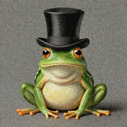 frog wearing top hat by René Magritte, detailed, 4k