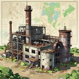 an abandoned factory, detailed,, p. a. works, ufotable, mappa, toei animation, trending on artstation pixiv, background, wallpaper, visual novel, in the style of makoto shinkai