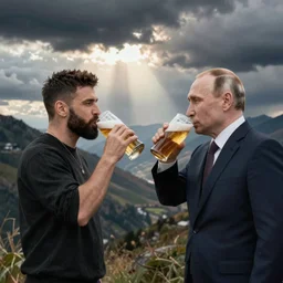 drake drinks beer with vladimir putin