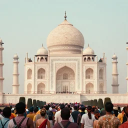 photo of gay pride at ( ( ( ( taj mahal ) ) ) ), cinematic color grading, soft light, faded colors, well framed, sharp focus, 8 k