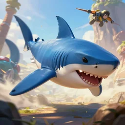 headshot of one subject!! who is part shark!! as an apex legends character an action shot digital illustration portrait design by, mark brooks and brad kunkle detailed, gorgeous lighting, wide angle action dynamic