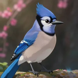 a  key shot of a Bluejay animation, medium shot, waist up, studio Ghibli, Pixar and Disney animation, sharp, Rendered in Unreal Engine 5, key art by Greg Rutkowski, Bloom, dramatic lighting, J. C. Leyendecker