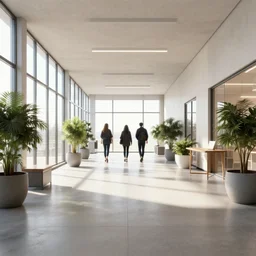 a departure hall, trending on artstation, bright light, mixed media, octane rendering