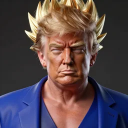 photorealistic professional digital art of a highly detailed super sayan trump. accurate trump's face. octane render, clear, intricate, highly detailed, unreal engine 5.