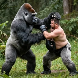 Joe Rogan fighting a 500 pound silverback gorilla