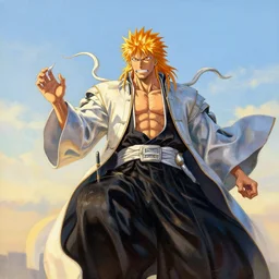 bleach, fantasy, painting, ultra realistic!!!, clear weather, golden hour, sharp focus