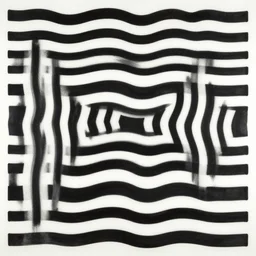 black wavy stripes on white. by bridget riley 1 9 6 4 op art