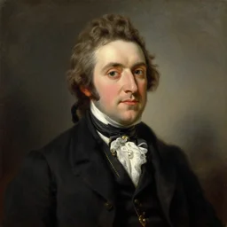 Portrait of Christian Weston Chandler, with his Sonichu necklace, oil on canvas, painted by Joseph Siffred Duplessis, 4k,